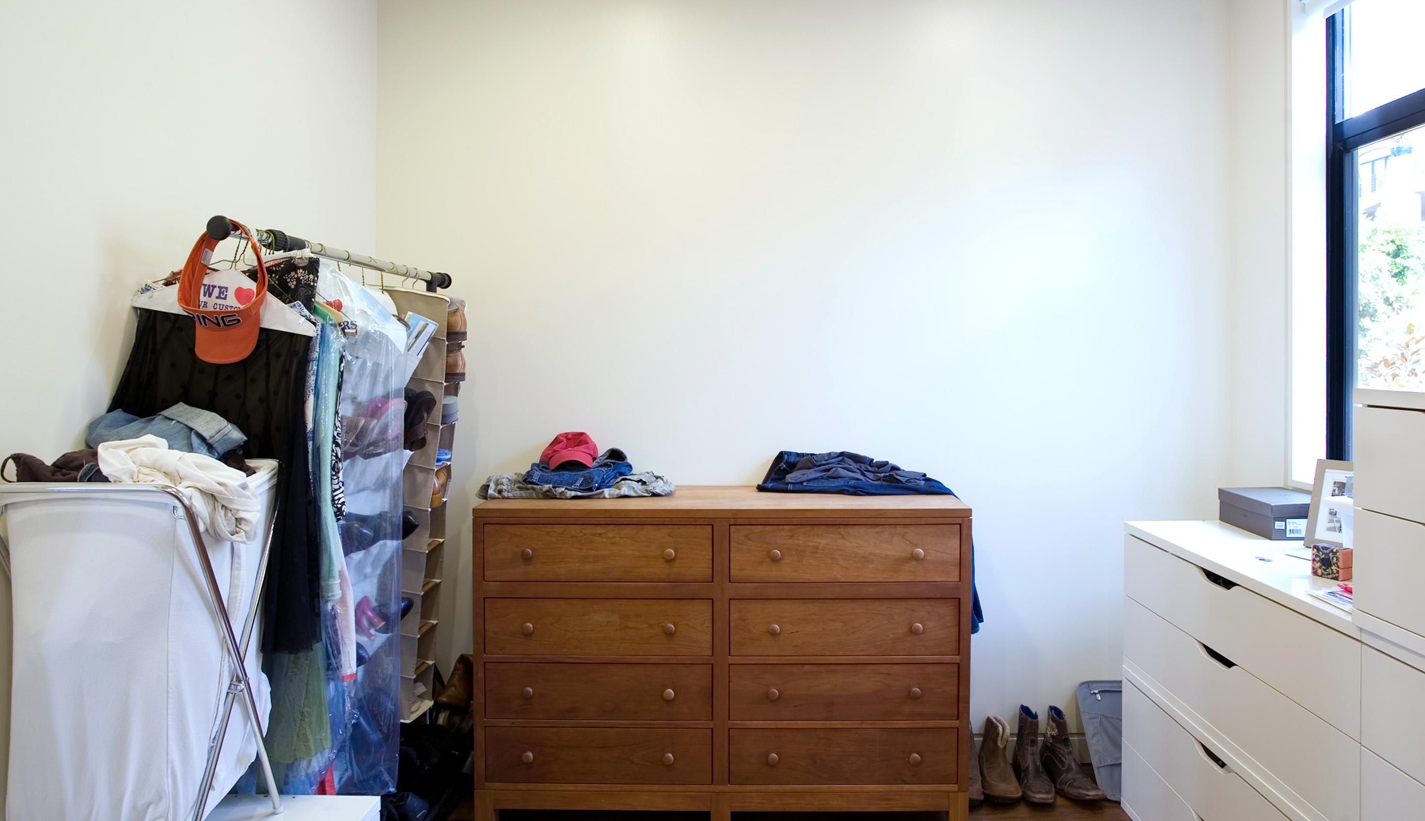 Unused space to be claimed for walk in closet professtionally installed from California Closet