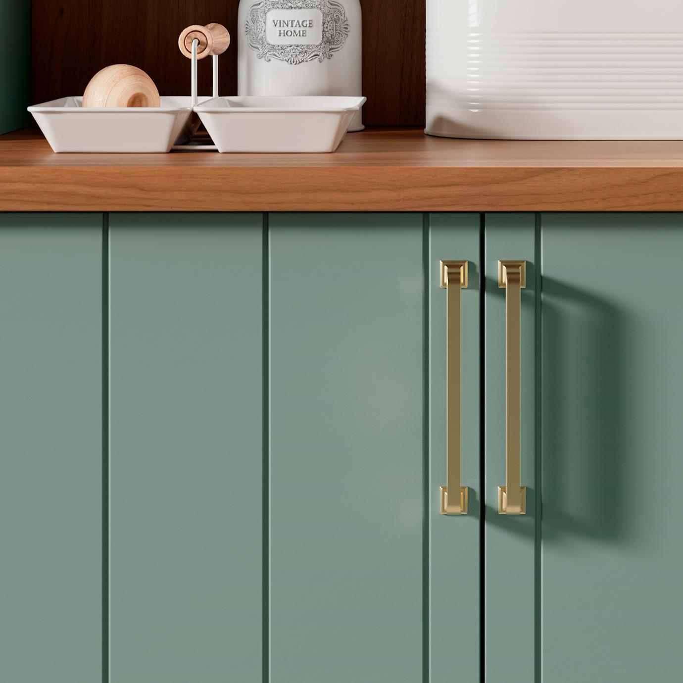 Home office design with metal weave doors in white and green finishes by California Closets