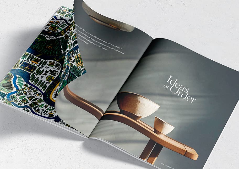 Magazine inspiration showing beautiful fabric design and armchair to support Ideas of Order California Closets