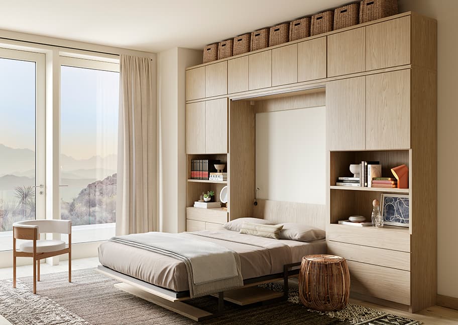 Blog tips on murphy bed storage ideas with cabinets and drawers by California Closets